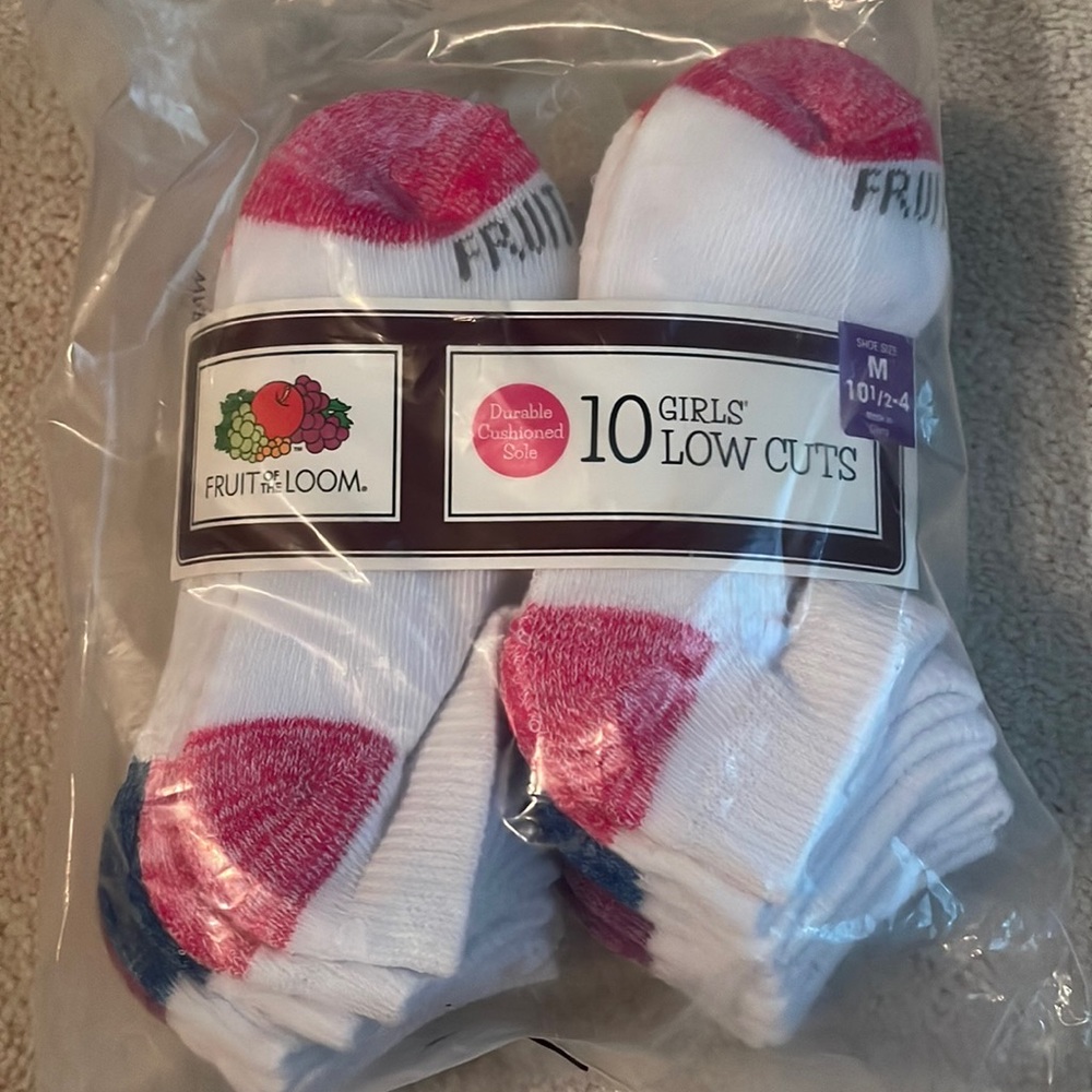 NEW, Girls low socks, white